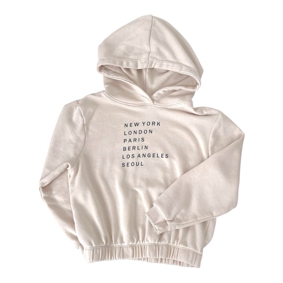 089 H&M Cream Kids Hoodie with City Print - Picture 2 of 5